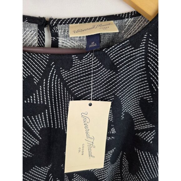Universal Threads Women's Dress Size Medium Black Floral Linen Long Sleeve Dress - Picture 11 of 14